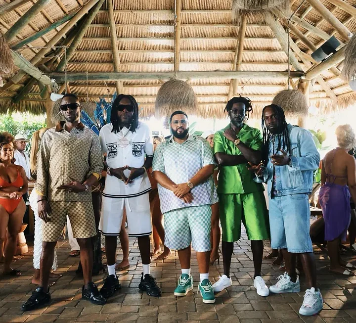 L-R [Bounty Killer, Vybz Kartel, DJ Khaled, Buju Banton & Mavado
