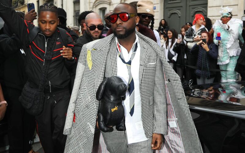 Davido Stuns at Paris Fashion Week in Thom Browne Styled by Le Jenke